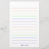 Regenbogenfarben Farbige Hübsche Niedliche Monogra Briefpapier (Vorderseite)