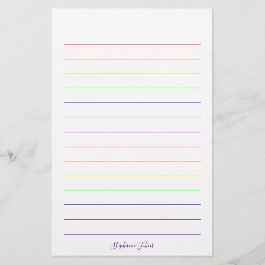 Regenbogenfarben Farbige Hübsche Niedliche Monogra Briefpapier (Vorderseite)