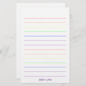 Regenbogenfarben Farbige Hübsche Niedliche Monogra Briefpapier (Vorne/Hinten)