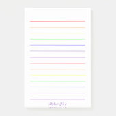 Regenbogenfarben Farbige Hübsche Niedliche Monogra Post-it Klebezettel (Vorderseite)