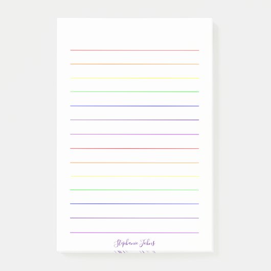Regenbogenfarben Farbige Hübsche Niedliche Monogra Post-it Klebezettel (Vorderseite)