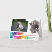 Regenbogenfarben Fröhliche Weihnachten Karte (Vorderseite)