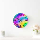 Regenbogenfarben für das Design Runde Wanduhr (Zuhause)