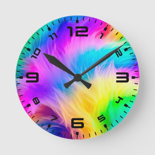 Regenbogenfarben für das Design Runde Wanduhr (Vorderseite)