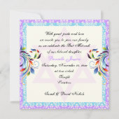 Regenbogenfarben geblüht & Stern von David Damask Einladung (Vorderseite)