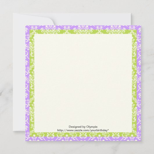 Regenbogenfarben geblüht & Stern von David Damask Einladung (Rückseite)