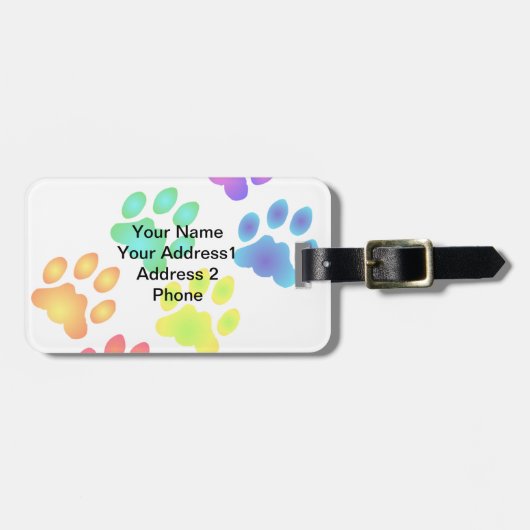 Regenbogenfarben Gepäckanhänger (Vorderseite horizontal)