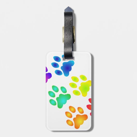 Regenbogenfarben Gepäckanhänger (Rückseite vertikal)