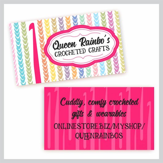 Regenbogenfarben Häkelgarne Visitenkarte