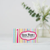 Regenbogenfarben Häkelgarne Visitenkarte (Stehend Vorderseite)