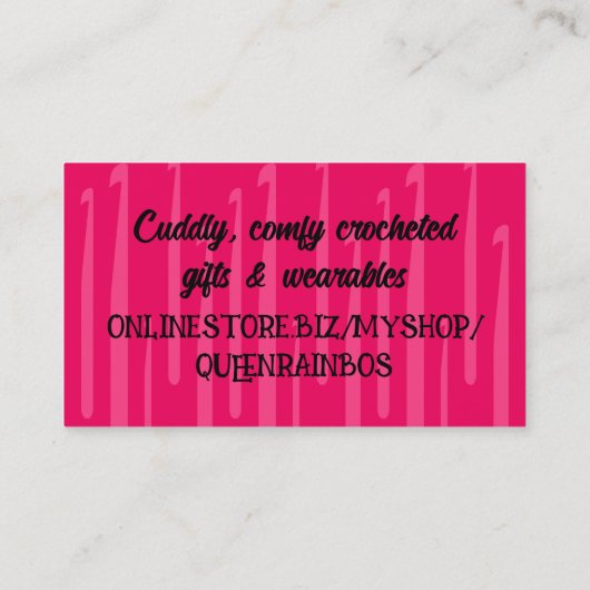 Regenbogenfarben Häkelgarne Visitenkarte (Rückseite)