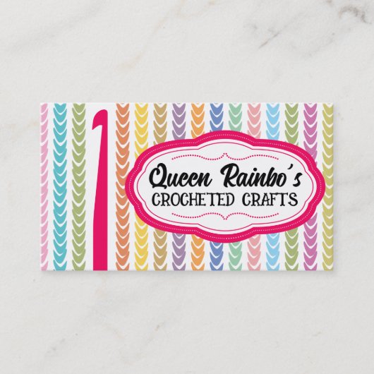 Regenbogenfarben Häkelgarne Visitenkarte (Vorderseite)
