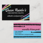 Regenbogenfarben Häkelgarnnähte Visitenkarte (Vorne/Hinten)