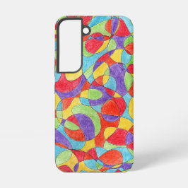 Regenbogenfarben Handgezeichnetes Wachsmalstift-Do Samsung Galaxy Hülle