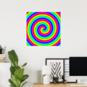 Regenbogenfarben. Helle und farbenfrohe Spirale. Poster (Heimbüro)