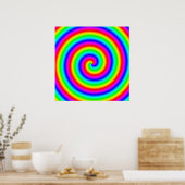 Regenbogenfarben. Helle und farbenfrohe Spirale. Poster (Küche)