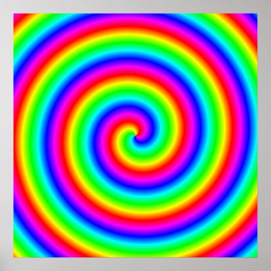 Regenbogenfarben. Helle und farbenfrohe Spirale. Poster (Vorne)