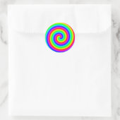 Regenbogenfarben. Helle und farbenfrohe Spirale. Runder Aufkleber (Tasche)