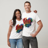 Regenbogenfarben Herzliche Liebe über Hass T-Shirt (Unisex)