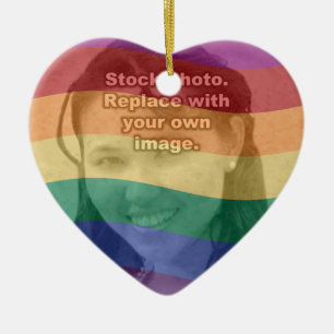 Regenbogenfarben Ihr Foto Keramikornament