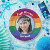 Regenbogenfarben Ihr Foto Pappteller (Party)