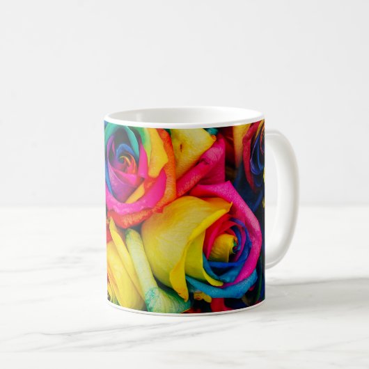 Regenbogenfarben in glorreichen Rose Kaffeetasse (VorderseiteRechts)