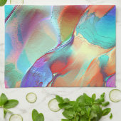 Regenbogenfarben in virtuellem Perlengestein Geschirrtuch (Gefaltet)