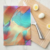 Regenbogenfarben in virtuellem Perlengestein Geschirrtuch (Viertel Falte)