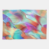 Regenbogenfarben in virtuellem Perlengestein Geschirrtuch (Horizontal)
