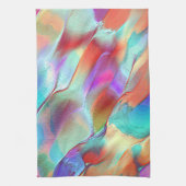 Regenbogenfarben in virtuellem Perlengestein Geschirrtuch (Vertikal)