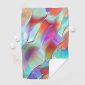 Regenbogenfarben in virtuellem Perlengestein Golfhandtuch (Insitu)