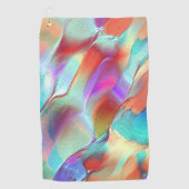 Regenbogenfarben in virtuellem Perlengestein Golfhandtuch (Vorderseite)