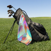 Regenbogenfarben in virtuellem Perlengestein Golfhandtuch (Gras)