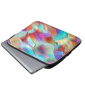 Regenbogenfarben in virtuellem Perlengestein Laptopschutzhülle (Vorne Knopf)