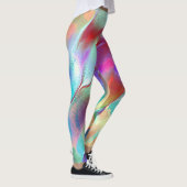 Regenbogenfarben in virtuellem Perlengestein Leggings (Rechts)
