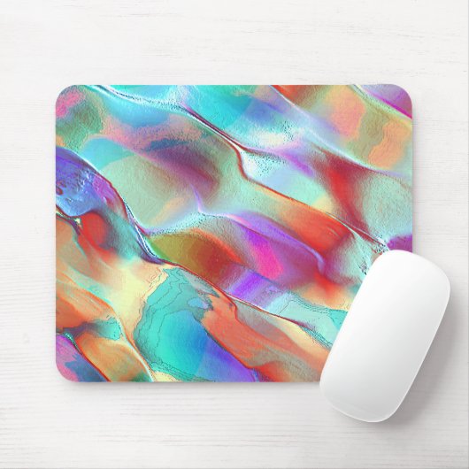Regenbogenfarben in virtuellem Perlengestein Mousepad (Mit Mouse)