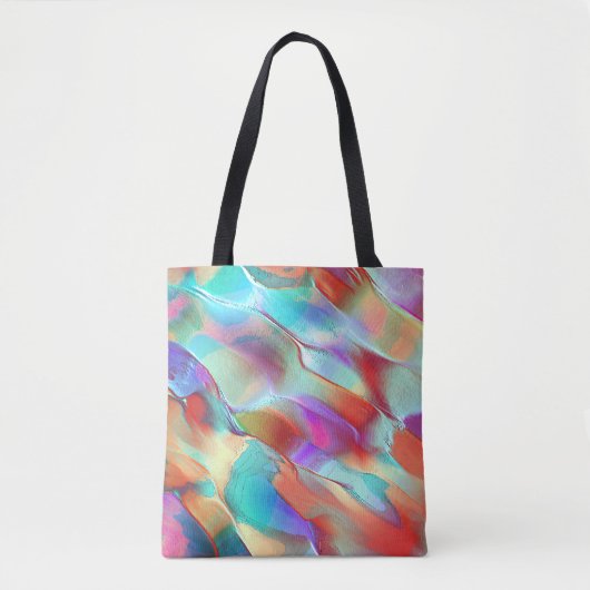 Regenbogenfarben in virtuellem Perlengestein Tasche (Vorderseite)