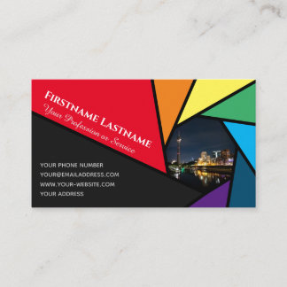Regenbogenfarben Kamera für Fotografen Termin Visitenkarte