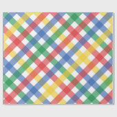 Regenbogenfarben-Karo-Gitternetz-Muster, Primärfar Geschenkpapier (Flach)