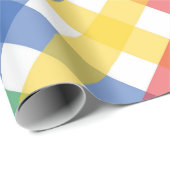 Regenbogenfarben-Karo-Gitternetz-Muster, Primärfar Geschenkpapier (Rolleneckpunkt)
