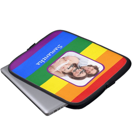 Regenbogenfarben Laptopschutzhülle (Vorne Knopf)