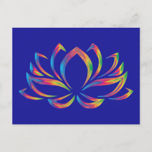 Regenbogenfarben Lotus Blume Postkarte