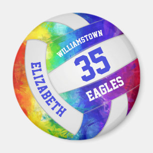 Regenbogenfarben mädchenhaft volleyball-Mannschaft Magnet