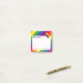 Regenbogenfarben mit Flag und benutzerdefiniertem  Post-it Klebezettel (Auf Schreibtisch)