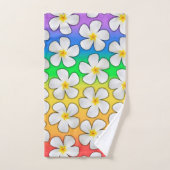 Regenbogenfarben mit Plumeria-Blume Badhandtuch Set (Handtuch)