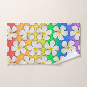 Regenbogenfarben mit Plumeria-Blume Badhandtuch Set (Handtuch)