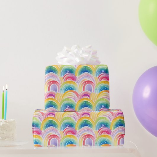 Regenbogenfarben-Muster  Geschenkpapier (Partygeschenke)