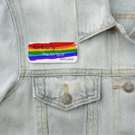 Regenbogenfarben Namensschild (Beispiel)