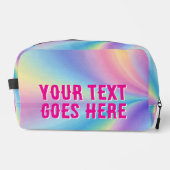 Regenbogenfarben Omerfarben Ihr Text hier gedruckt Waschbeutel (Vorderseite)