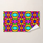 Regenbogenfarben Patchwork Geometrisches Wiederhol Badhandtuch Set (Handtuch)